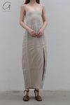 SWAYING/KNIT knitting stitching vest skirt SW23SS2L18 meters gray/linen PS56